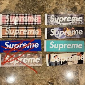 Supreme Box Logo Lot (6) Burberry, Tiffany, Undefeated, More